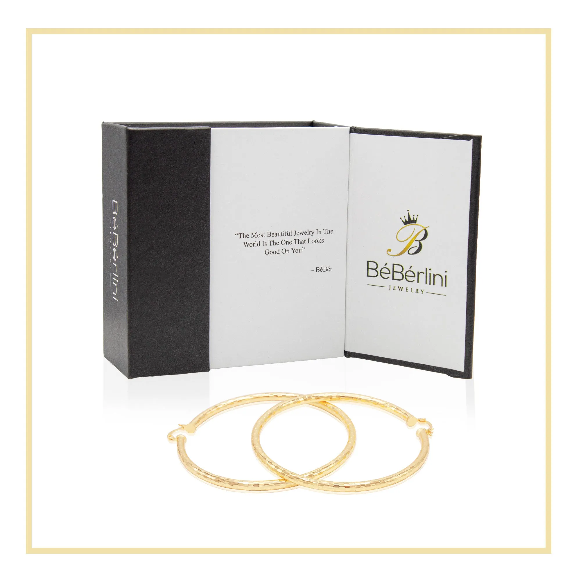 14K Gold-Filled Box Cut Hoop Women Earrings 4 mm Thick 25-80 mm