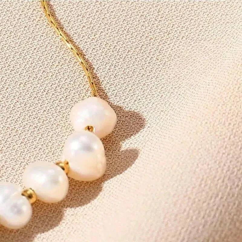 14k Gold Plated Stainless Steel Fresh Water Pearl Bead Bracelet -  Fidget Anxiety Relief Jewellery