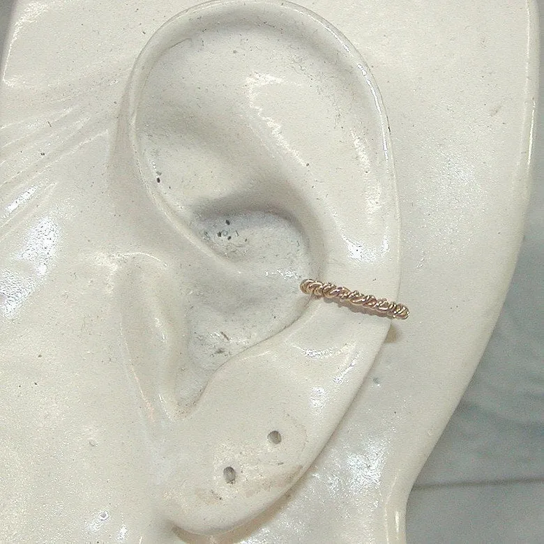 14kt Gold Filled Thin Twist Wire Ear Cuff