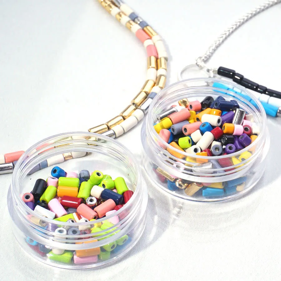 3mm Gold Enamel Tube Bead (10 Pieces)