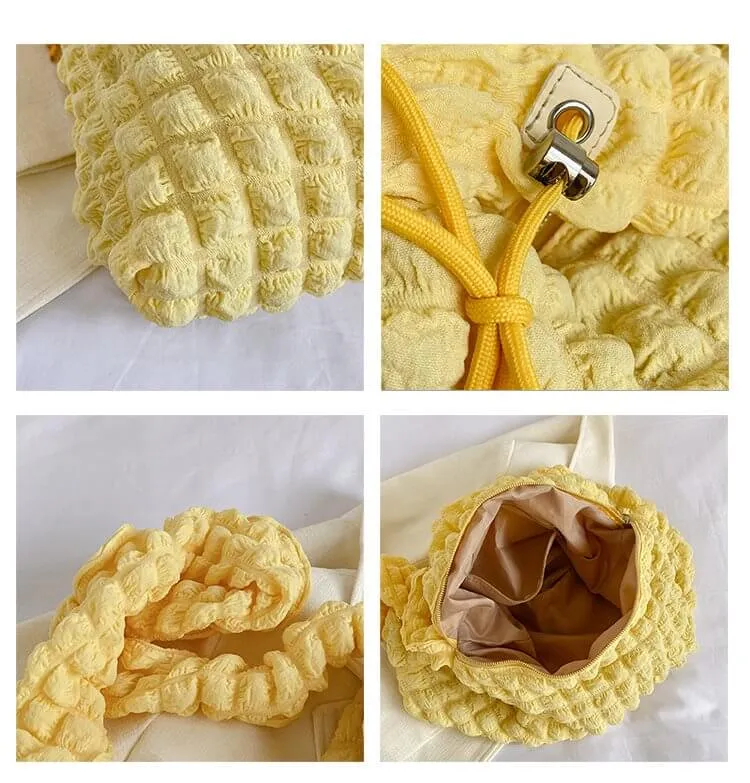 Adjustable Waffle Bubble Shoulder Bag-Showtown