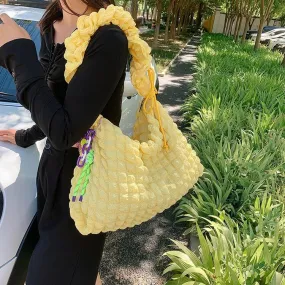 Adjustable Waffle Bubble Shoulder Bag-Showtown