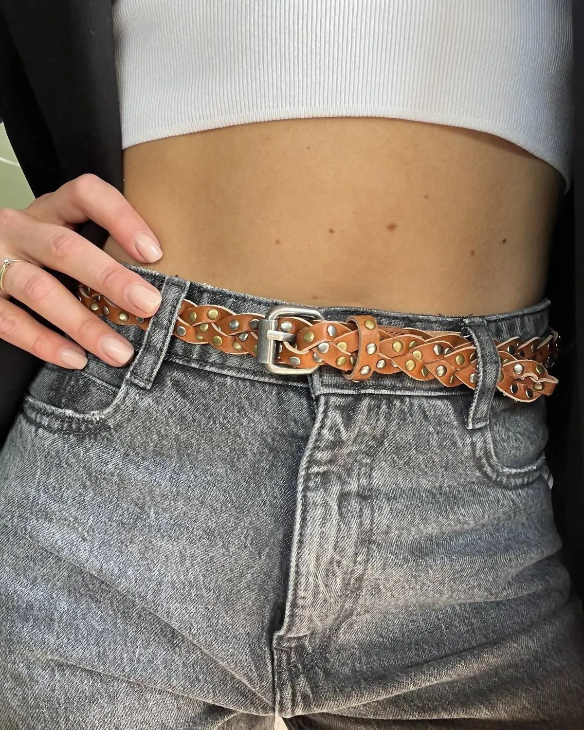 Amara Studded Braided Belt