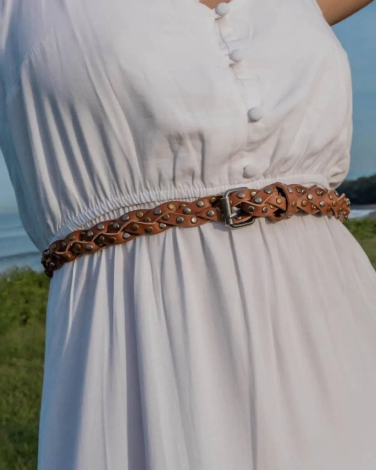 Amara Studded Braided Belt