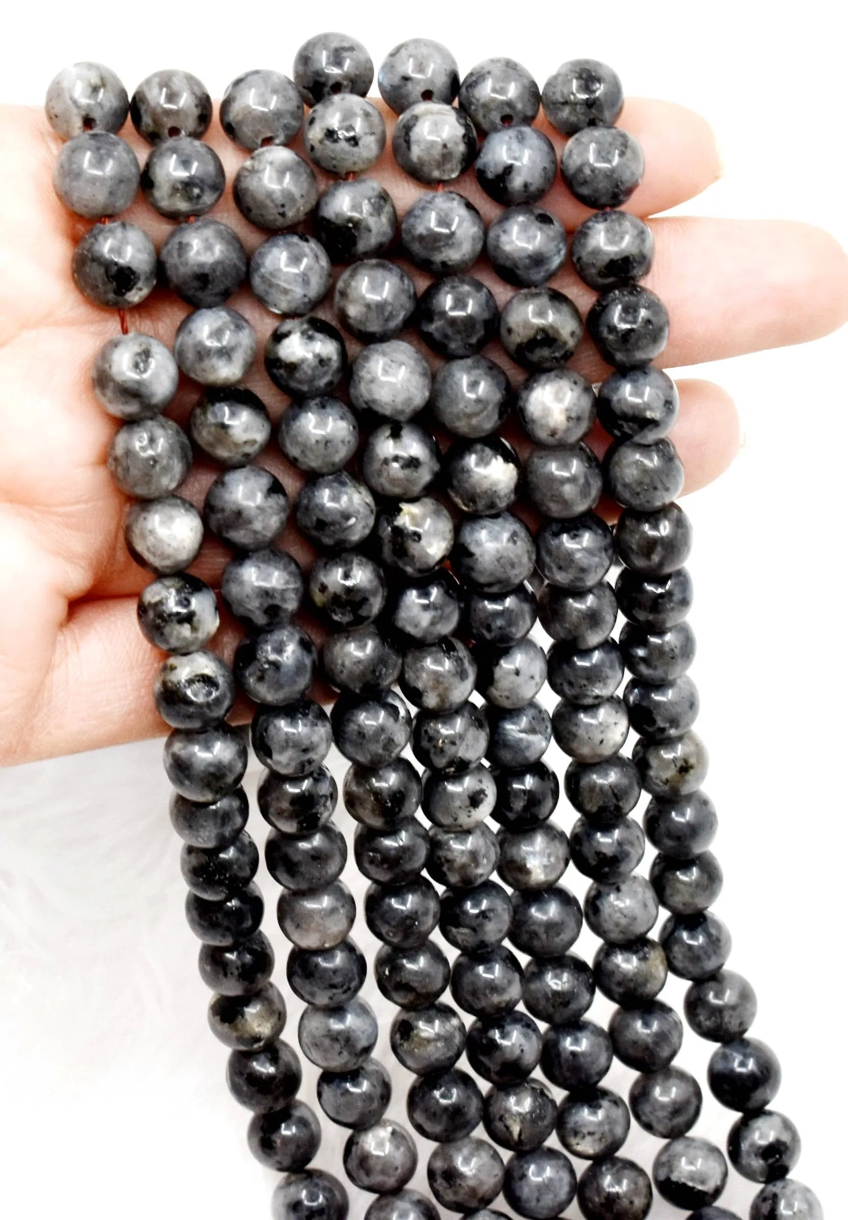 Black Labradorite  Beads, Natural Round Crystal Beads 4mm to 12mm