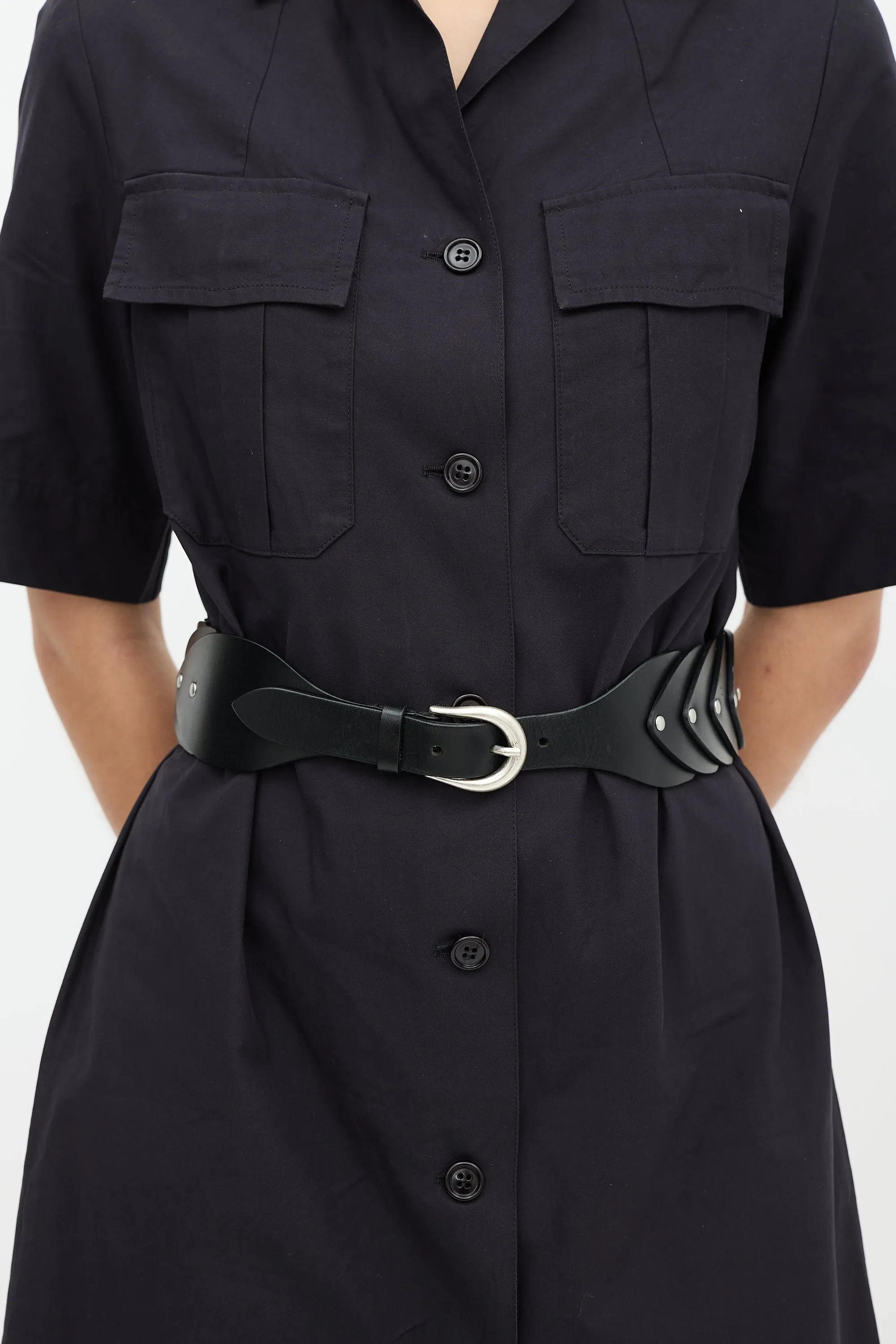 Black Leather Helka Waist Belt