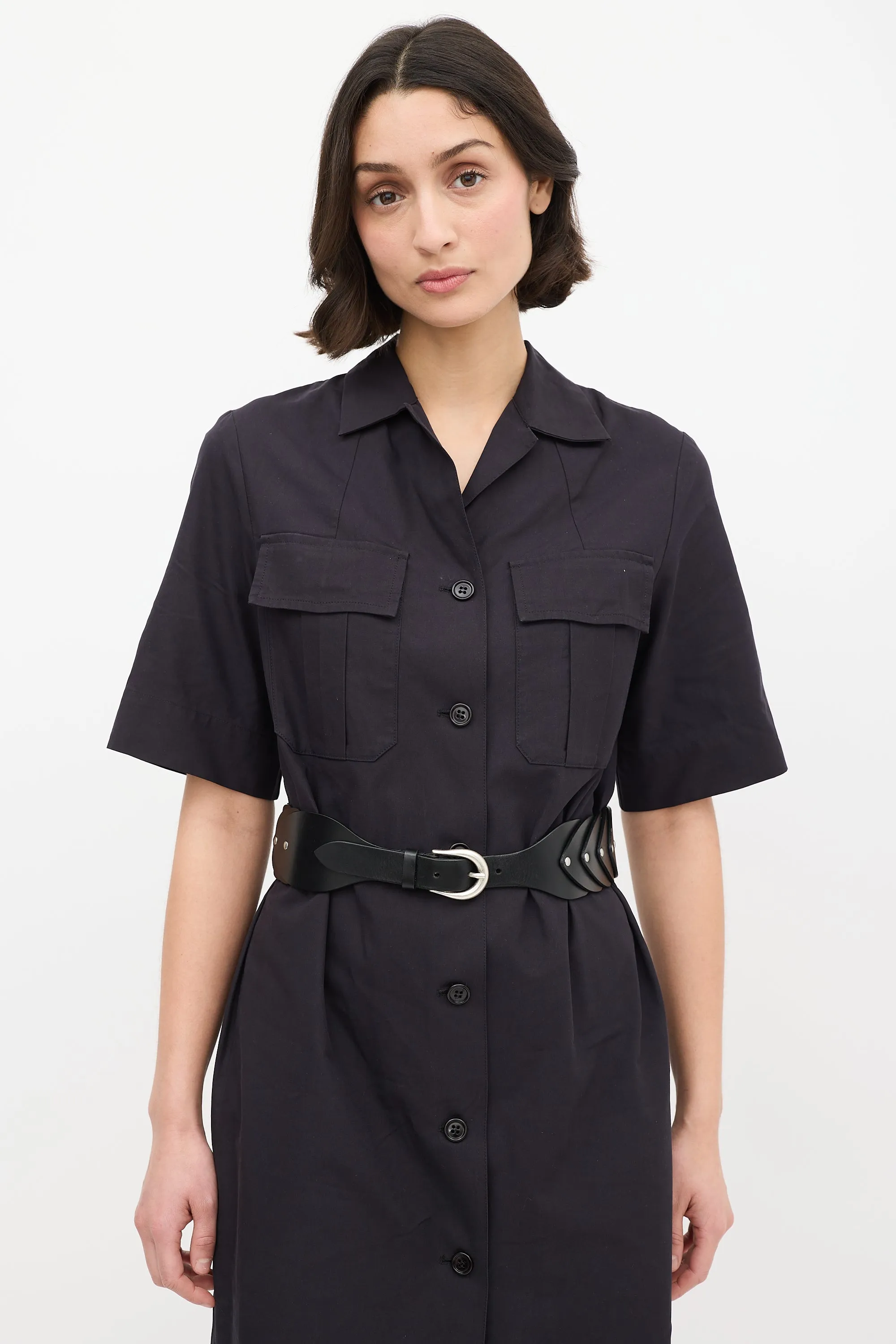 Black Leather Helka Waist Belt