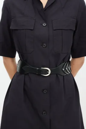 Black Leather Helka Waist Belt