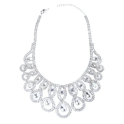 Bridal Wedding Jewelry Crystal Rhinestone Exquisite Tear Drop Earrings J587Clear