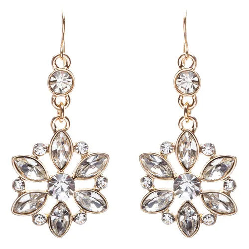 Bridal Wedding Jewelry Set Crystal Rhinestone Classic Bib Design J589 Gold