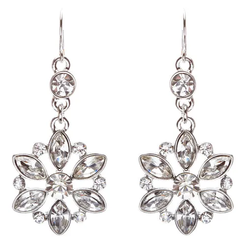 Bridal Wedding Jewelry Set Crystal Rhinestone Classic Bib Design J589 Silver