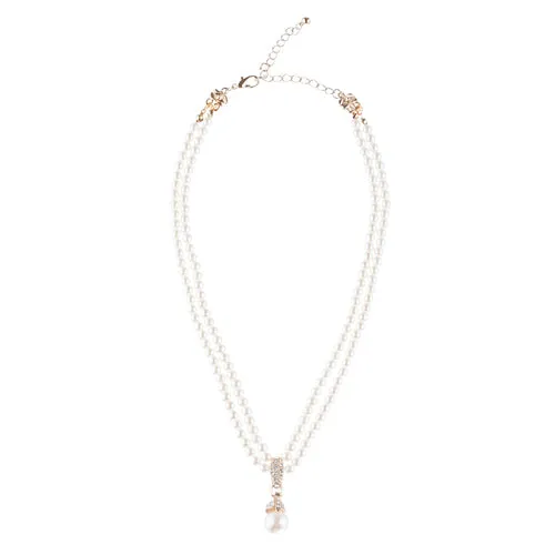 Bridal Wedding Jewelry Set Pearl Rhinestone LN Creme