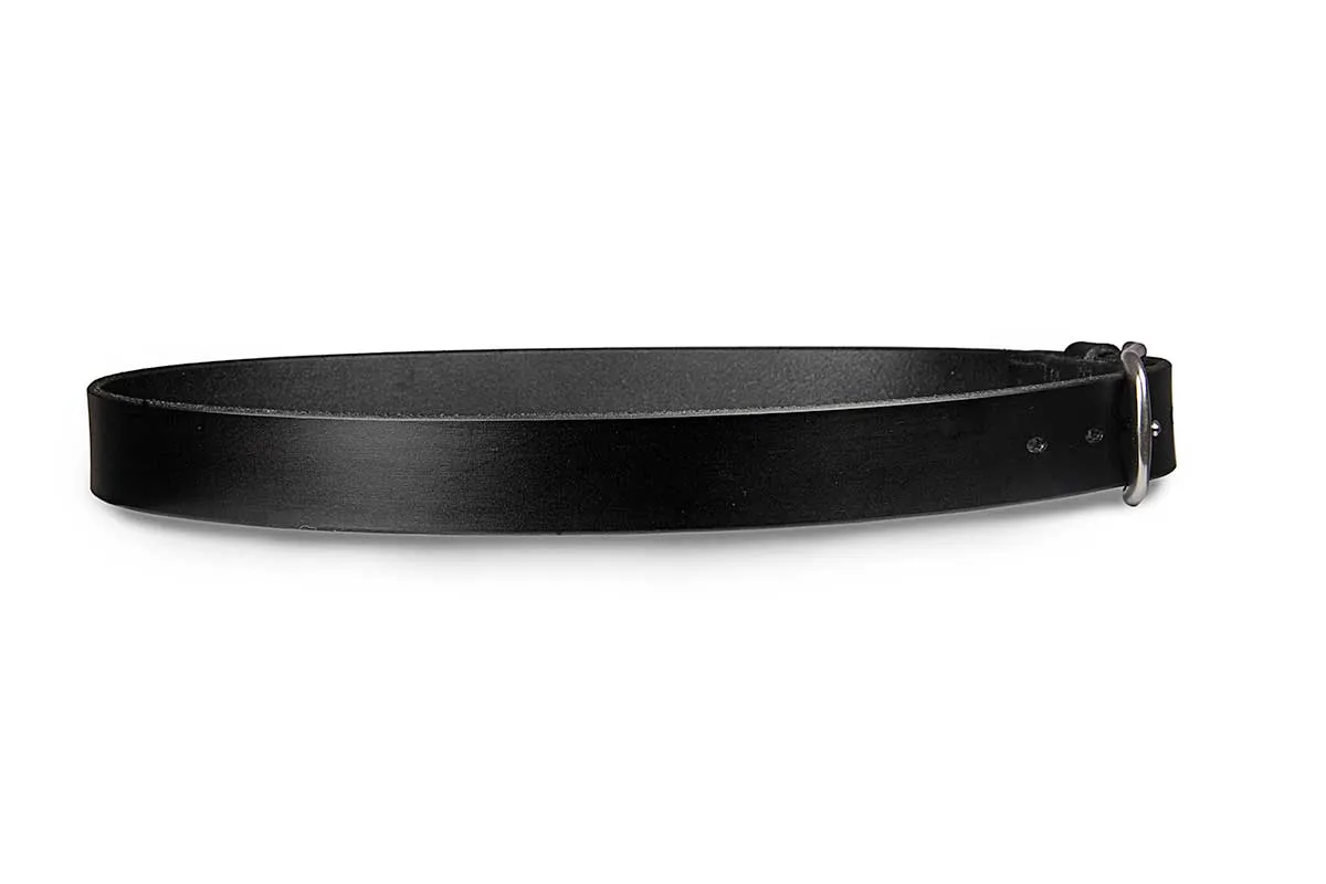 Brunett Leather Belt with Stainless Steel Buckle (Black)