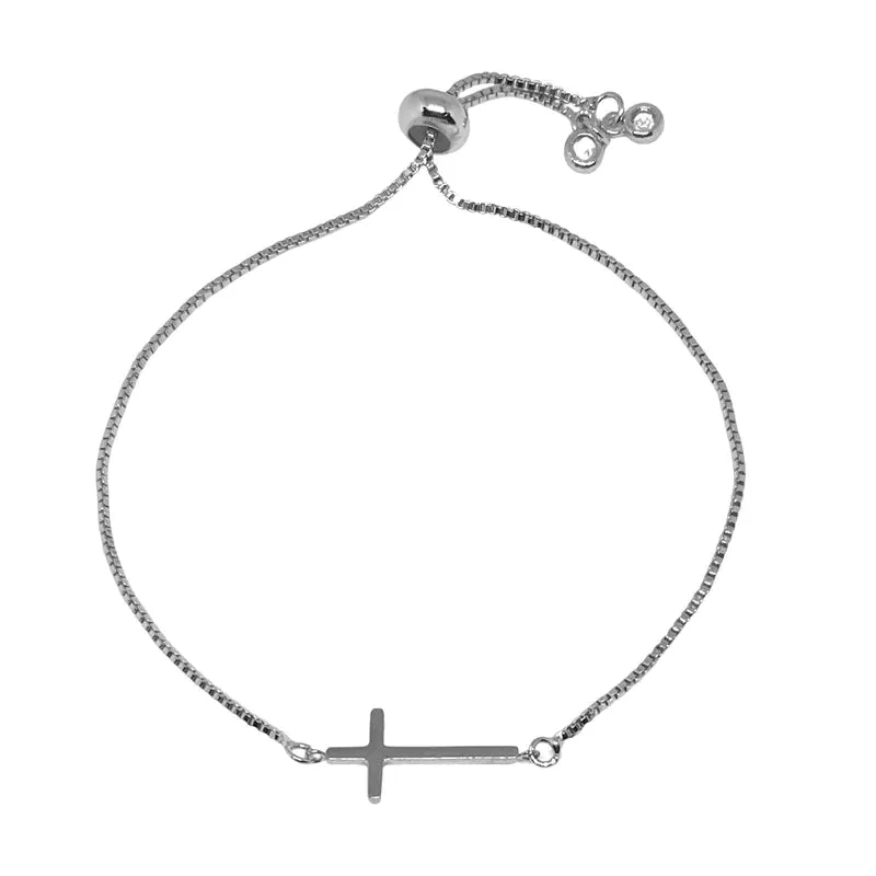 Cross Gold Slider Bracelet