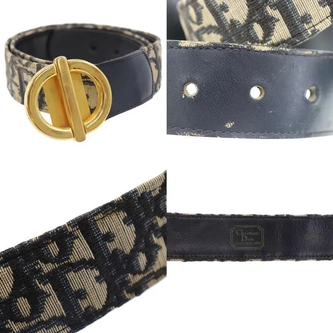 Dior Blue Trotter Print Belt w Gold CD Buckle