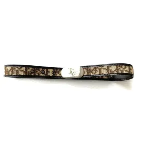Dior Brown Trotter Print Printleather With Two Tone D Buckle Belt