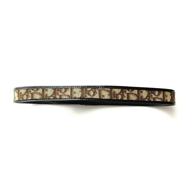Dior Brown Trotter Print Printleather With Two Tone D Buckle Belt