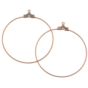 Earring Findings, Beading Hoops with Loop 40mm Diameter, Antiqued Copper Plated (6 Pairs)