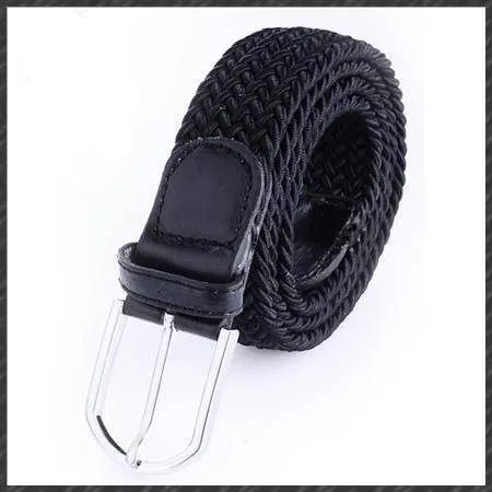 High quality stretch women canvas belts for men elastic belt pin buckle Universal trouser pockets 20 colors