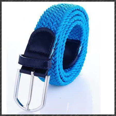High quality stretch women canvas belts for men elastic belt pin buckle Universal trouser pockets 20 colors