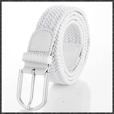 High quality stretch women canvas belts for men elastic belt pin buckle Universal trouser pockets 20 colors