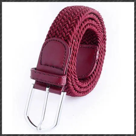 High quality stretch women canvas belts for men elastic belt pin buckle Universal trouser pockets 20 colors