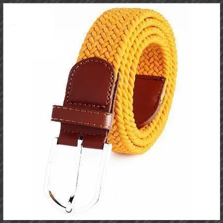 High quality stretch women canvas belts for men elastic belt pin buckle Universal trouser pockets 20 colors