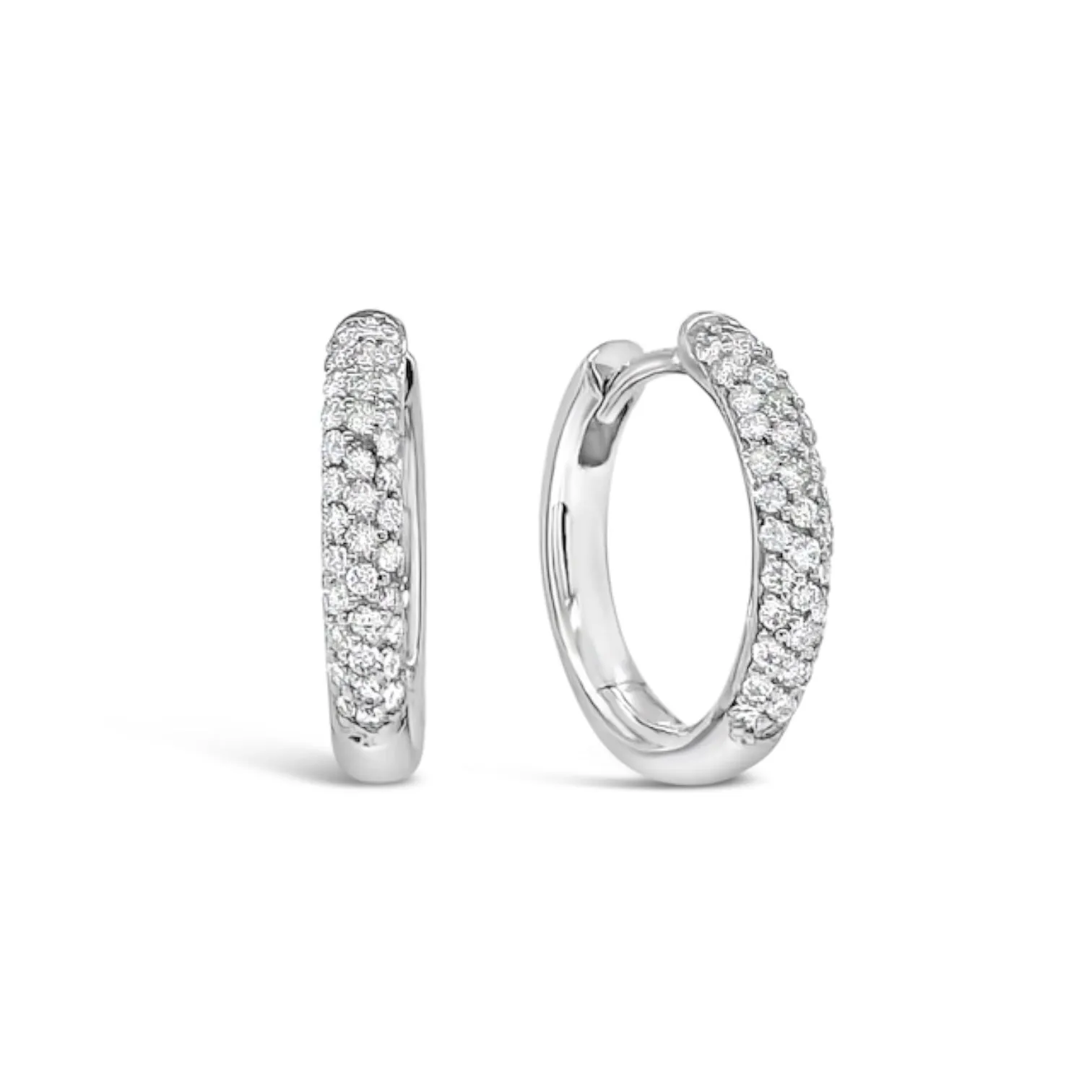 Medium Pavé Diamond Hinged Hoop Earrings