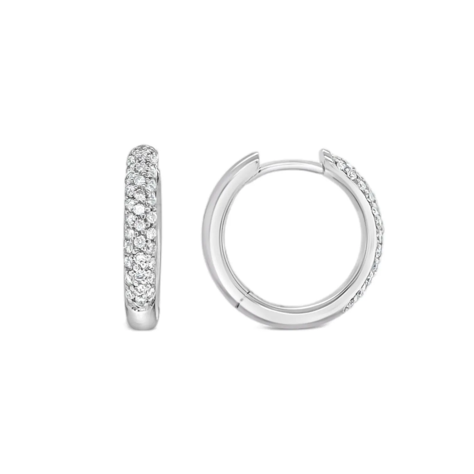 Medium Pavé Diamond Hinged Hoop Earrings