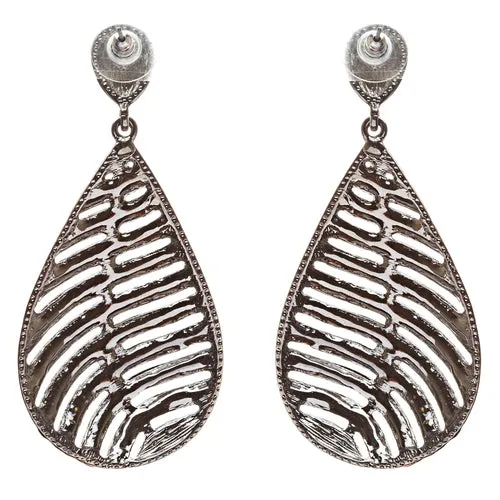 Modern Fashion Crystal Rhinestone Stunning Leaf Design Dangle Earrings E729 Blue