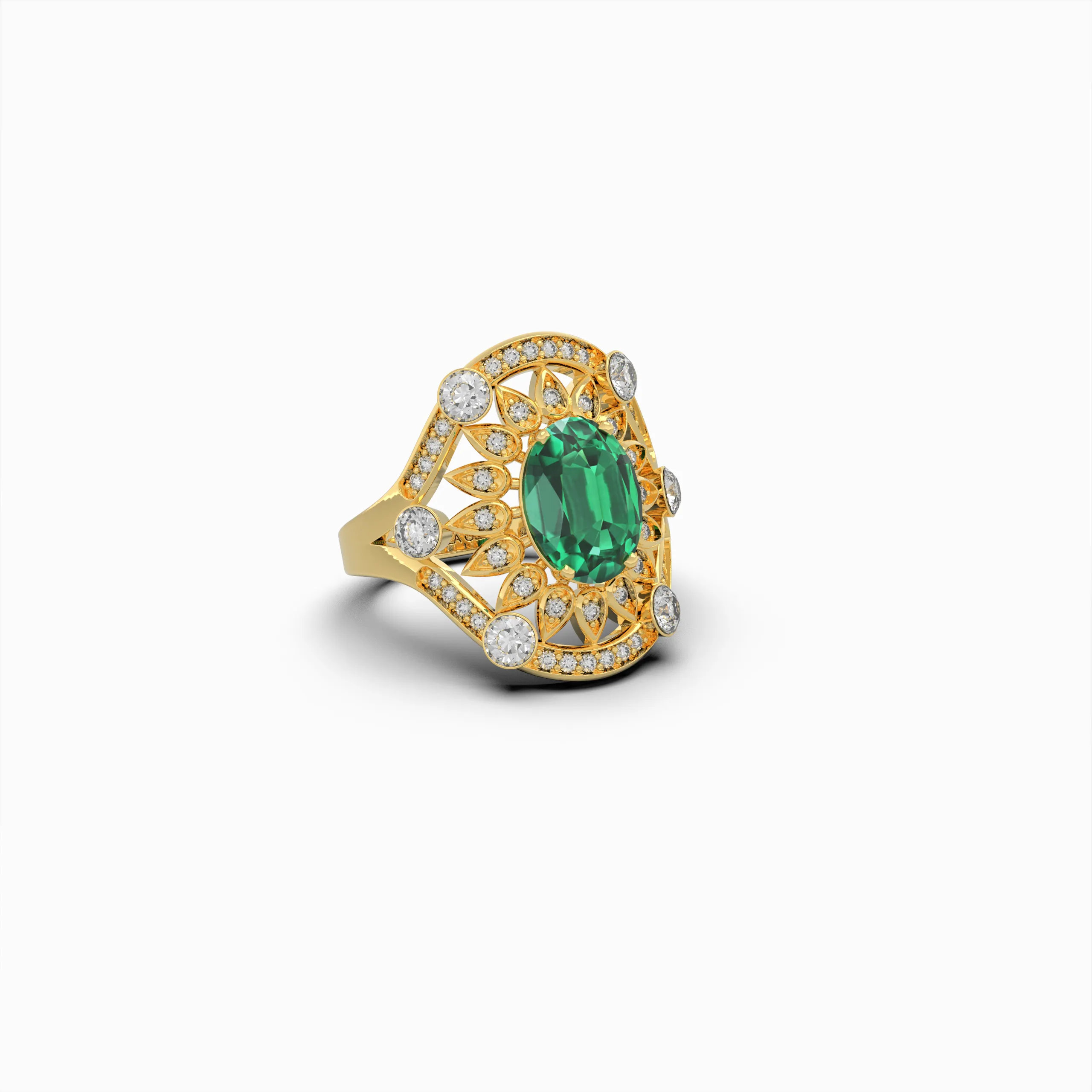 Natural Emerald Cocktail Rings - Nadya