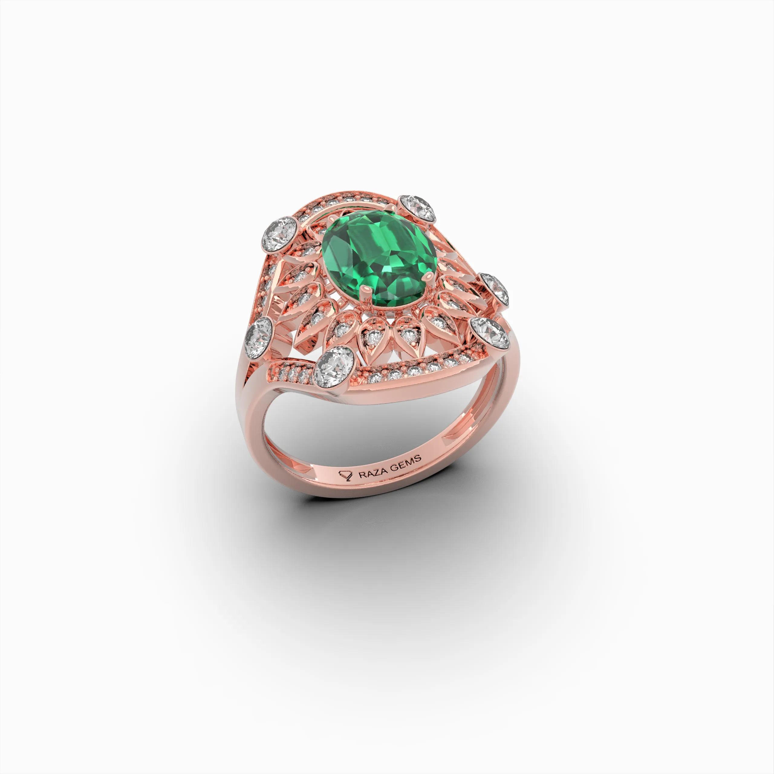 Natural Emerald Cocktail Rings - Nadya