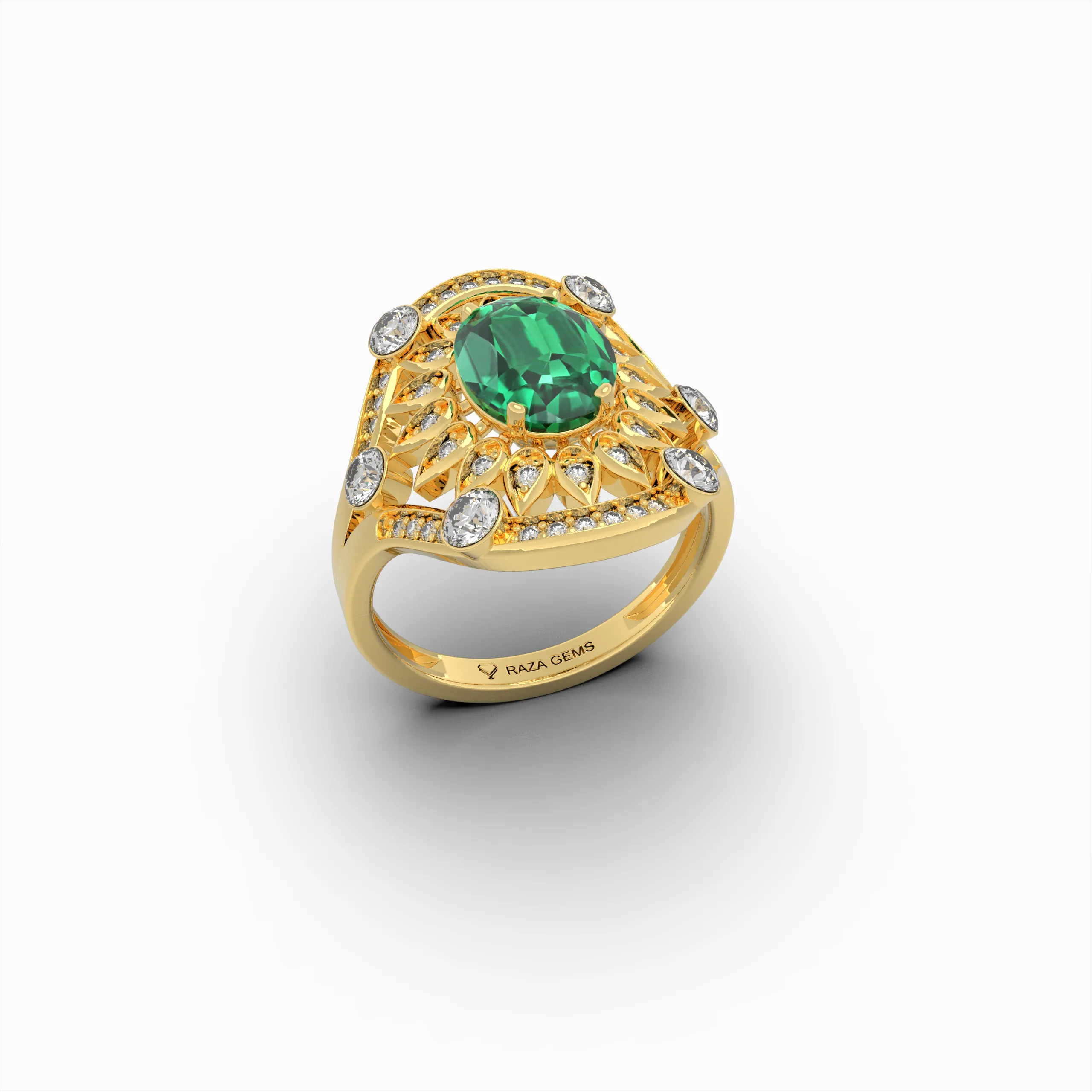 Natural Emerald Cocktail Rings - Nadya