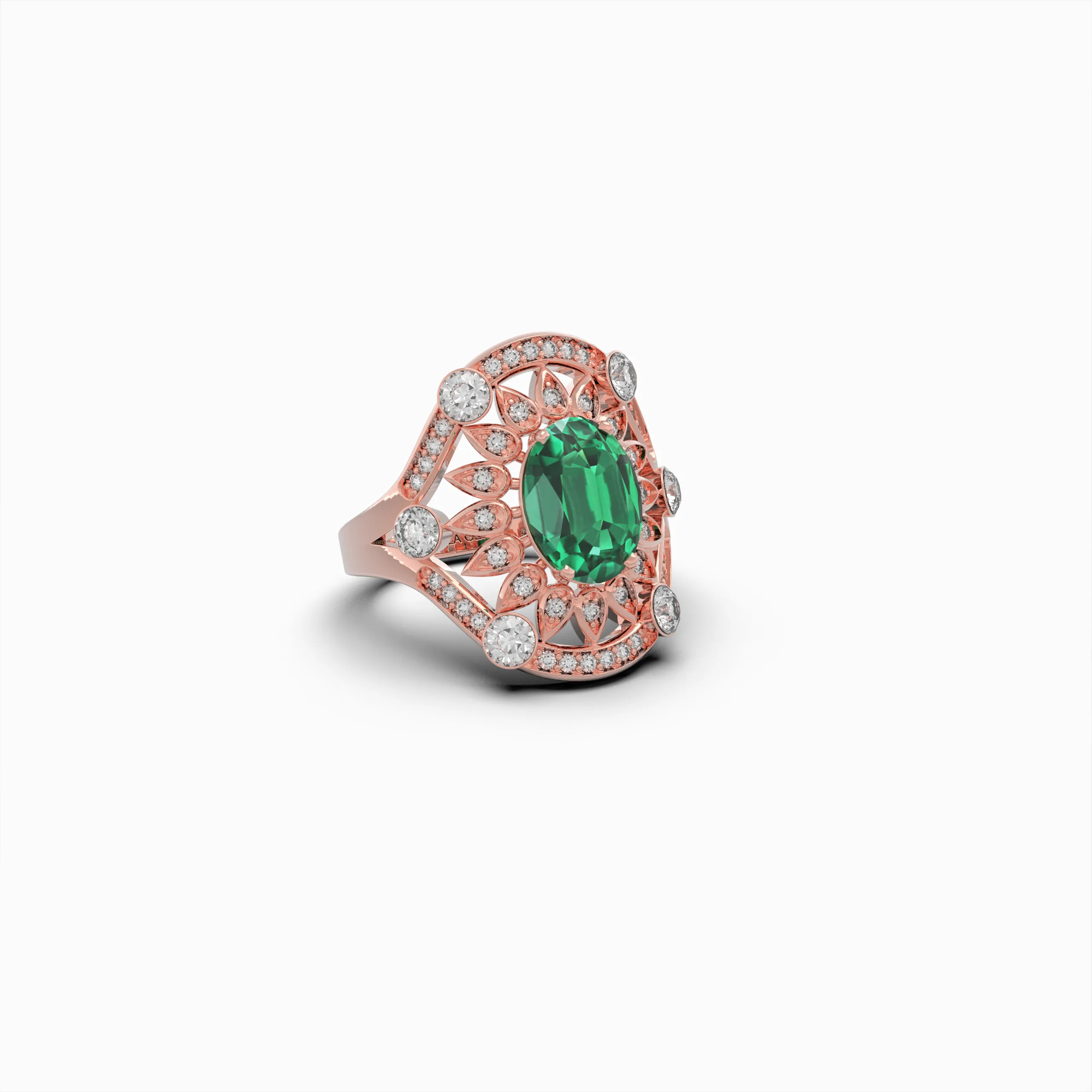 Natural Emerald Cocktail Rings - Nadya