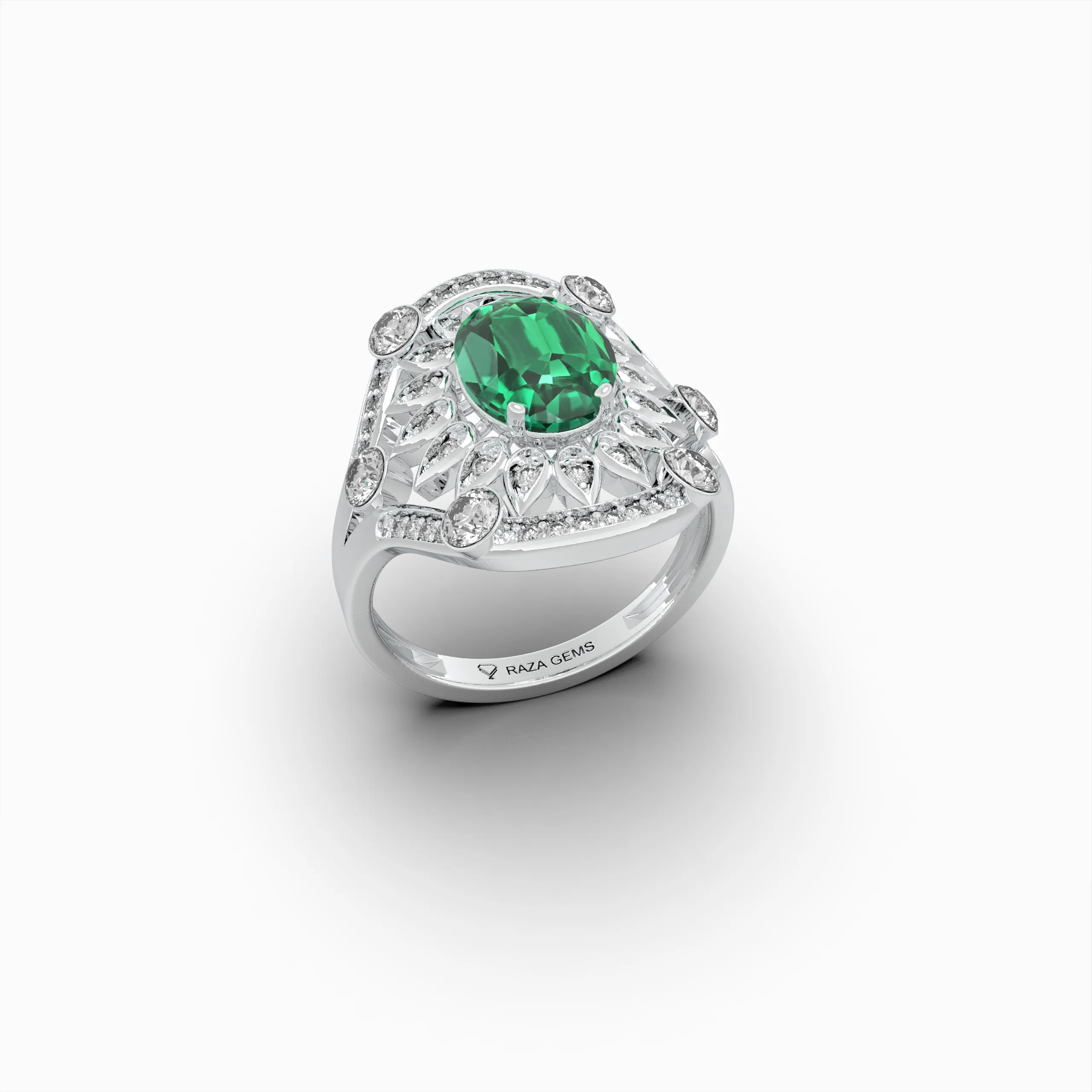Natural Emerald Cocktail Rings - Nadya