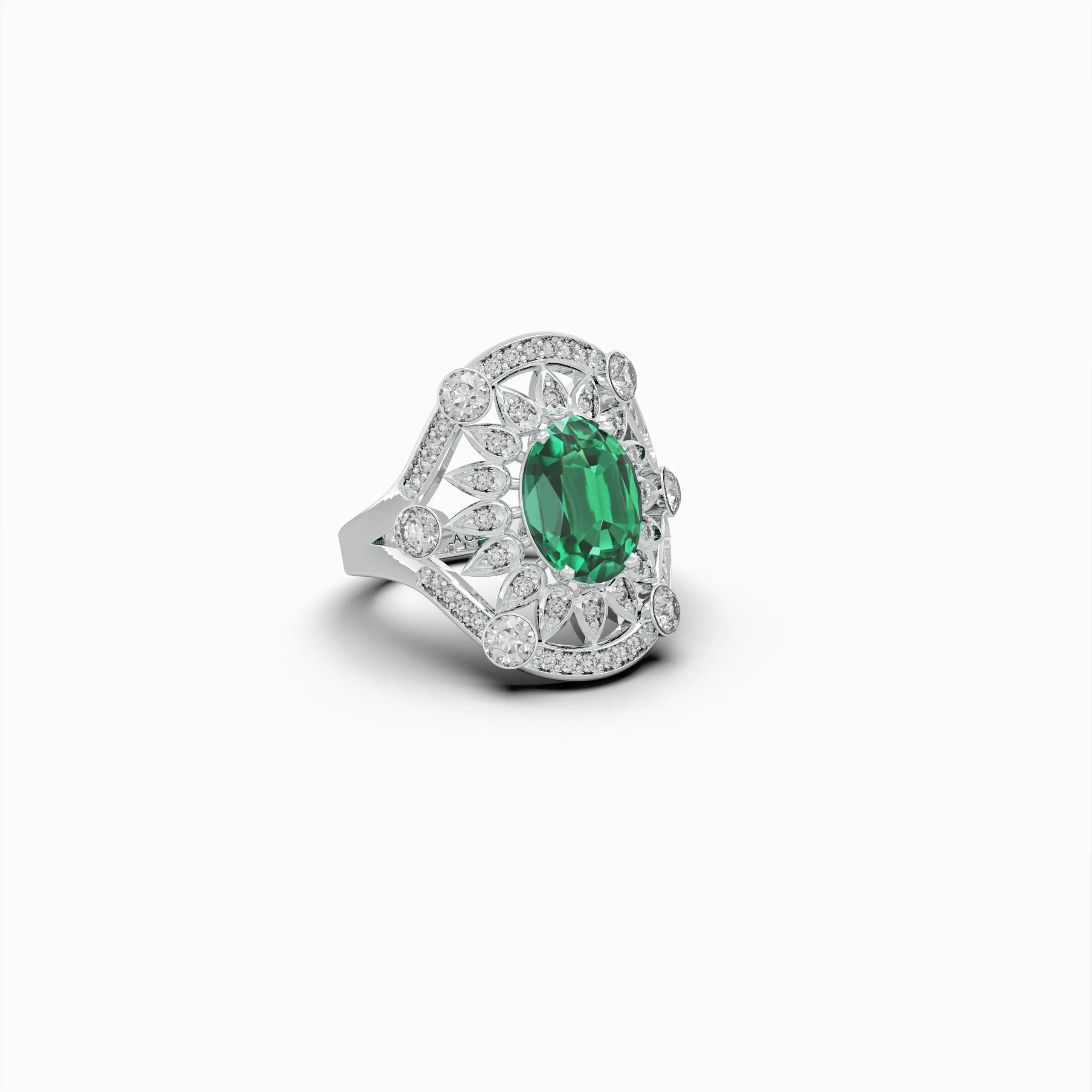 Natural Emerald Cocktail Rings - Nadya