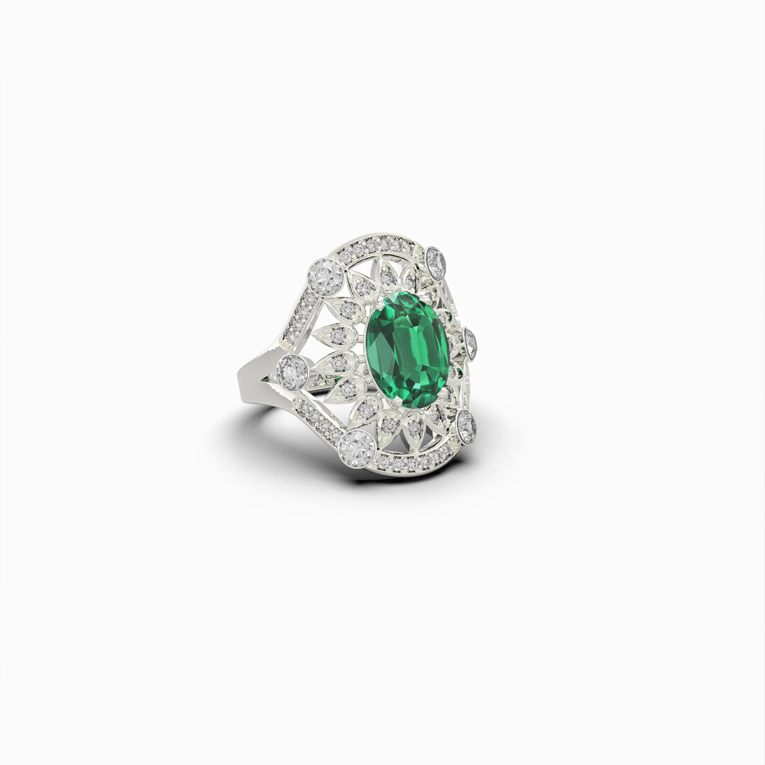 Natural Emerald Cocktail Rings - Nadya
