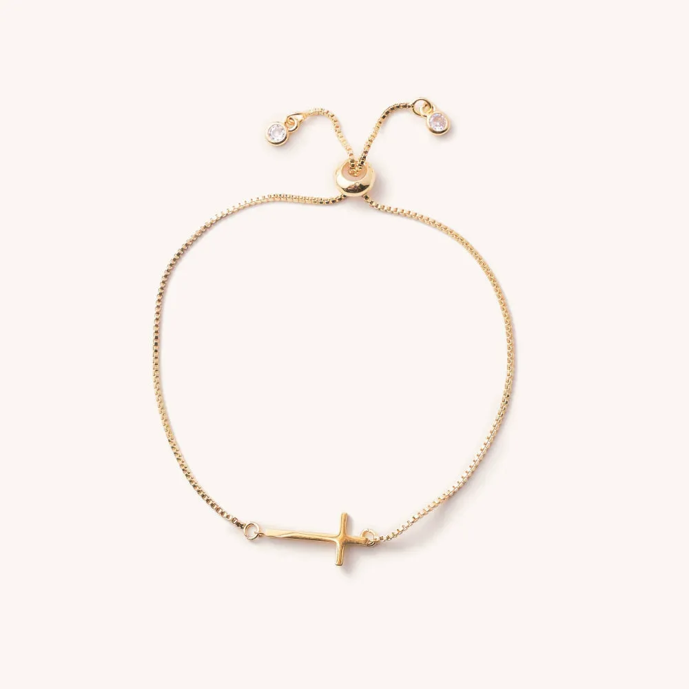 Nikki Smith Design - Cross Slider Bracelets: Gold