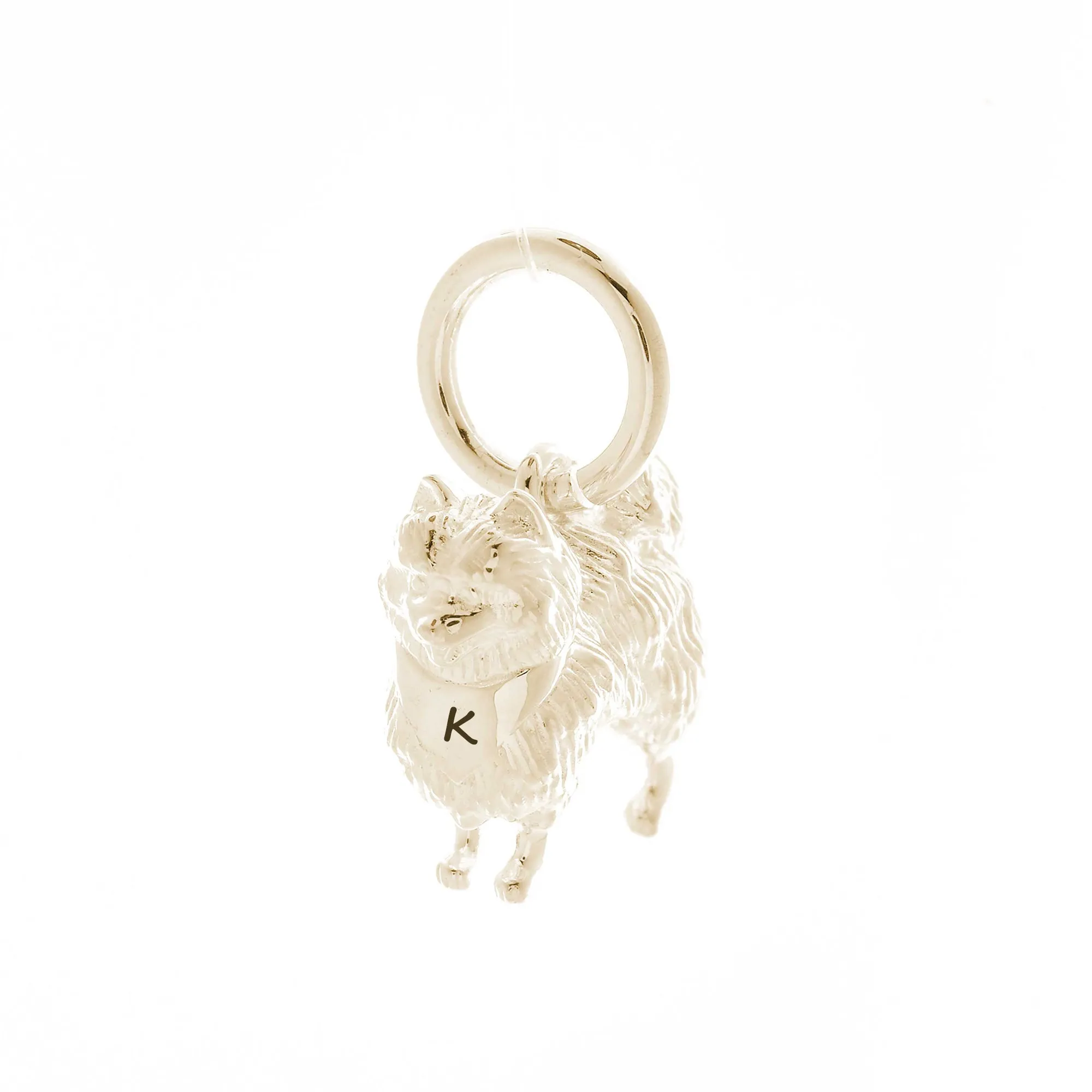 Pomeranian Solid Gold Dog Charm