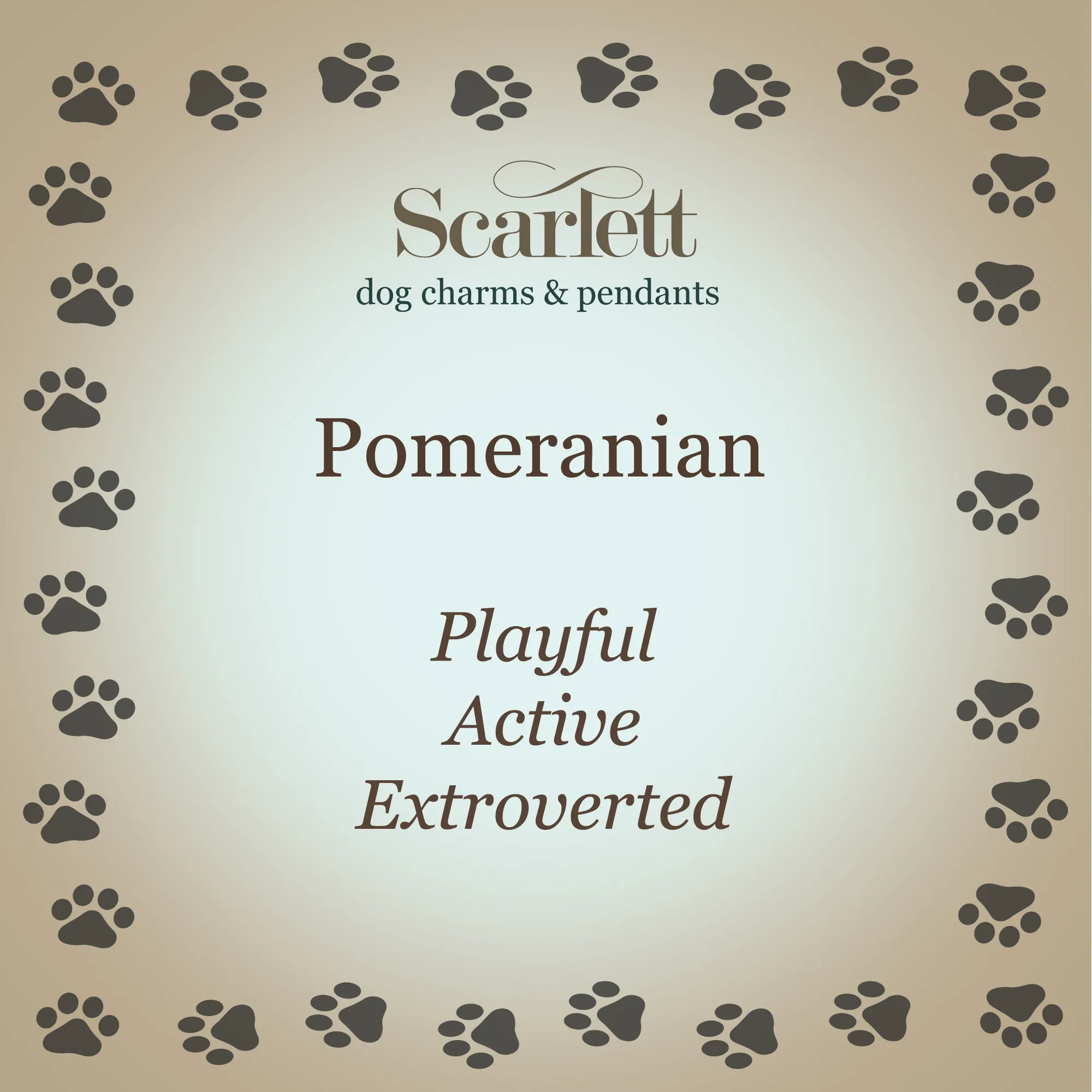 Pomeranian Solid Gold Dog Charm