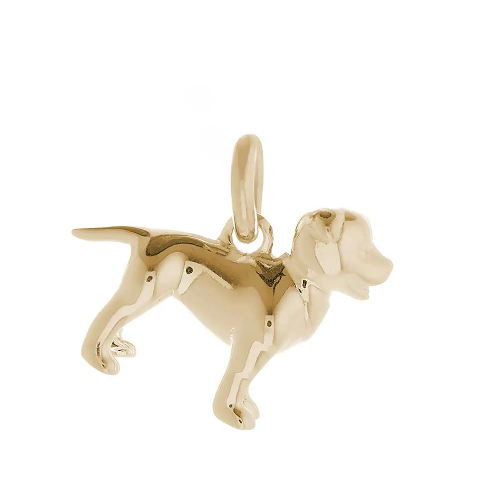 Staffordshire Bull Terrier Solid Gold Dog Charm