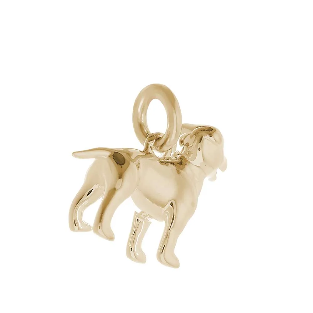 Staffordshire Bull Terrier Solid Gold Dog Charm