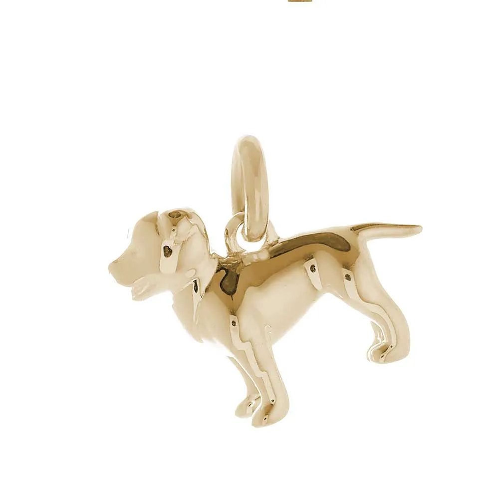 Staffordshire Bull Terrier Solid Gold Dog Charm