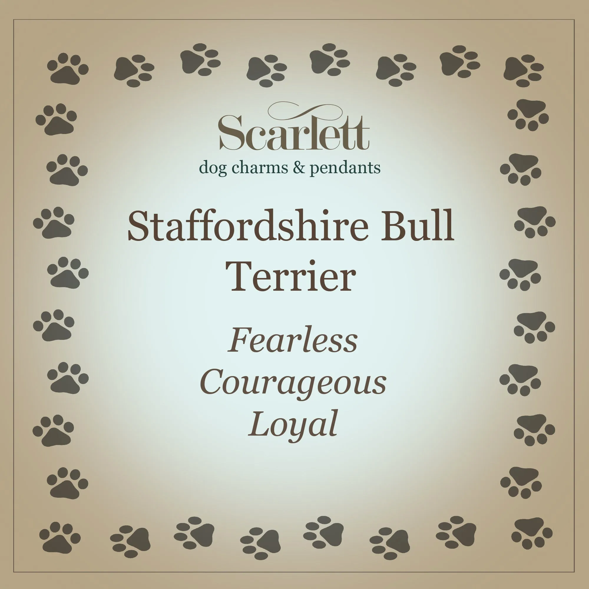 Staffordshire Bull Terrier Solid Gold Dog Charm