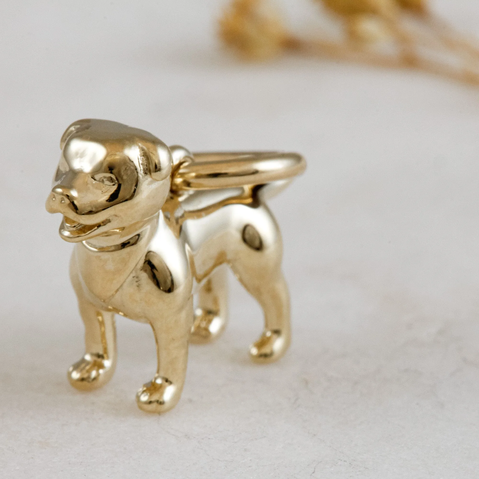 Staffordshire Bull Terrier Solid Gold Dog Charm