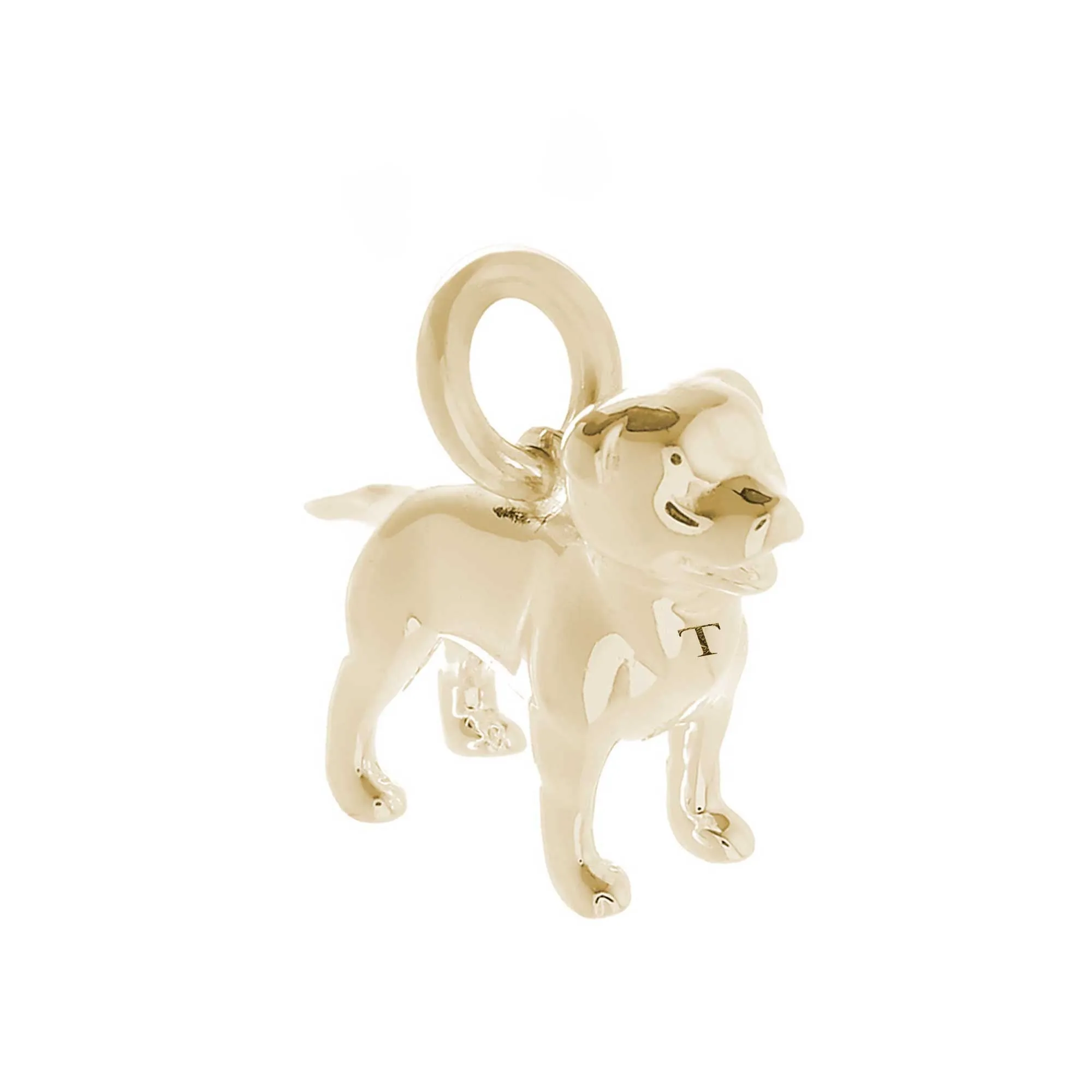 Staffordshire Bull Terrier Solid Gold Dog Charm