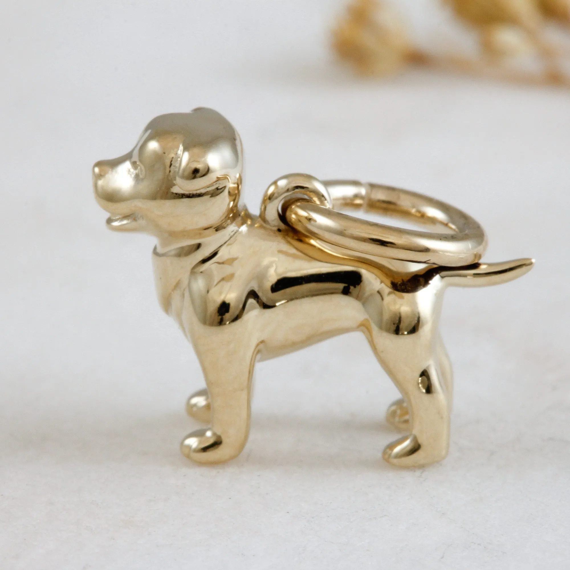 Staffordshire Bull Terrier Solid Gold Dog Charm