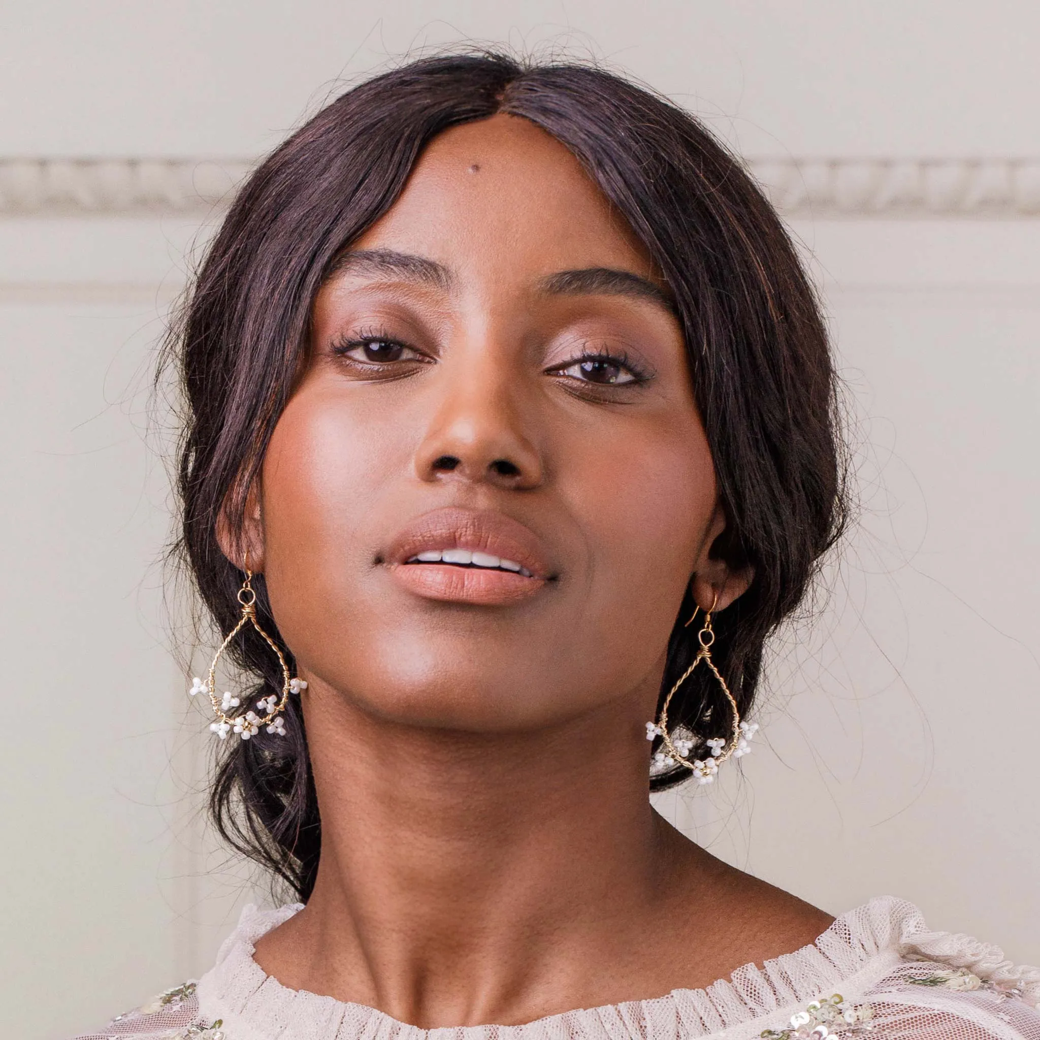 Teardrop wedding earrings - 'Flora'