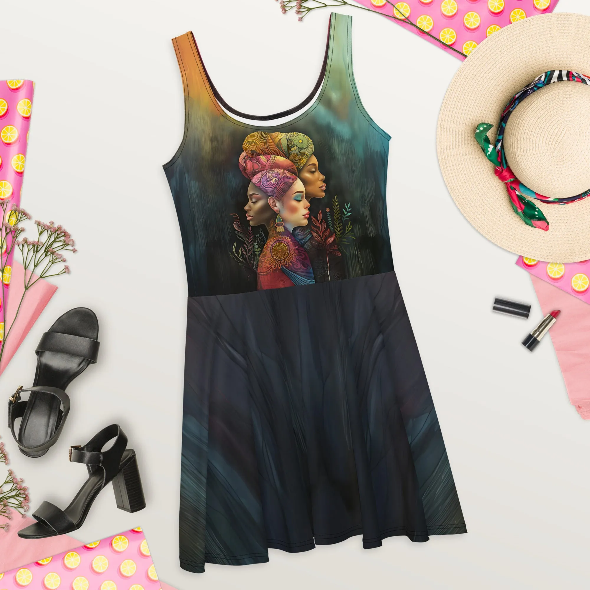 Timeless Faces Skater Dress