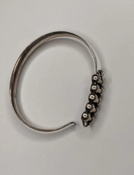 Vintage E.Granit Modernist 1970s Sterling Silver 925 Bangle Bracelet